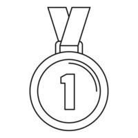 icône de médaille de bowling, style de contour vecteur