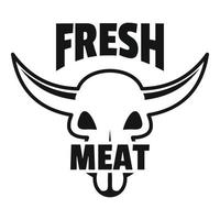 logo de viande fraîche, style simple vecteur