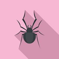 icône d'araignée de maison noire, style plat vecteur