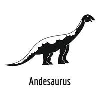 icône andesaurus, style simple. vecteur