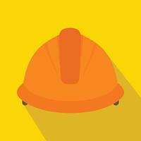 icône de casque de construction, style plat vecteur