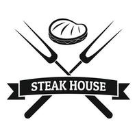 logo de steak bbq house, style simple vecteur