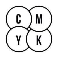 icône de cercles CMJN, style de contour vecteur