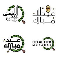 4 meilleurs vecteurs joyeux eid dans le style de calligraphie arabe en particulier pour les célébrations de l'aïd et saluer les gens vecteur