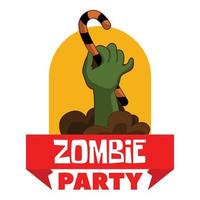 logo de la fête des zombies, style cartoon vecteur