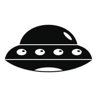 icône de vaisseau spatial extraterrestre, style simple vecteur