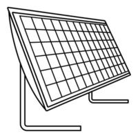 icône de panneau solaire de batterie, style de contour vecteur