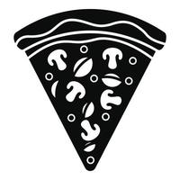 icône de tranche de pizza végétalienne, style simple vecteur