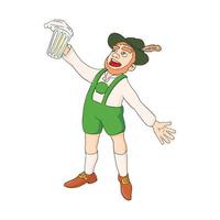 irlandais avec l'icône de la bière, style cartoon vecteur