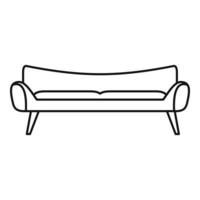 icône de canapé de chambre, style de contour vecteur