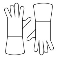 icône de gants de jardin, style de contour vecteur