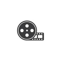 logo de rouleau de film - élément ou icône de conception de cinéma et de film noir vectoriel