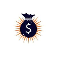 sac d'argent icône illustration signe isolé symbole. logo vectoriel de sac d'argent. conception plate