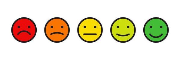 évaluez votre expérience face emoji, concept de rétroaction isolé sur fond blanc. vecteur