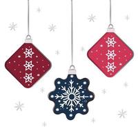 guirlande avec des décorations de vacances isolées sur fond blanc. pour les bannières de célébration, les en-têtes, les affiches. vecteur festif de Noël. jouets d'arbre de Noël. jouets en verre de Noël isolés sur fond blanc.