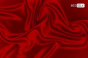 vecteur de fond rouge soie. tissu abstrait en tissu satiné. draperie brillante luxueuse texture soyeuse de mode élégante. conception de toile de fond douce textile lisse. toile ondulée courbe et fluide. ep 10.