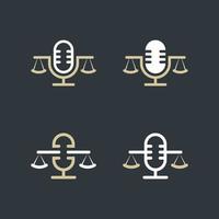 logo abstrait balance podcast ensemble vecteur