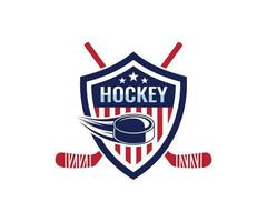 logo de hockey créatif pour l'équipe sportive vecteur