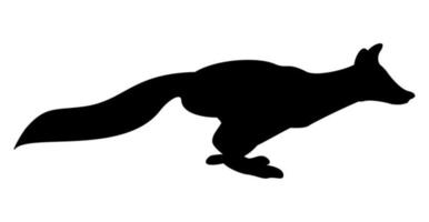 silhouette vecteur de renard. illustration isolée monochrome.