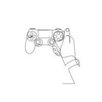 illustration vectorielle de manette de jeu dessinée dans un style d'art en ligne vecteur