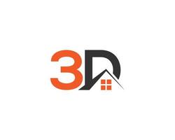 modèle de vecteur créatif d'inspiration de conception d'icône de logo de maison 3d simple.