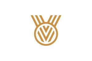 le logo monoline v vecteur