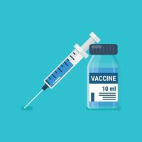 vaccin et seringue d'ampoule médicale vecteur