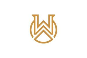 lettre w logo monoline vecteur