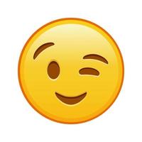 visage clignotant grande taille de sourire emoji jaune vecteur