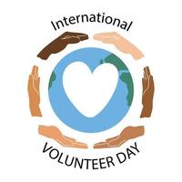 illustration vectorielle de la journée internationale des volontaires isolée sur fond blanc vecteur
