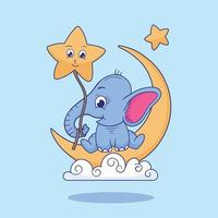 illustration de bébé éléphant, mignon bébé éléphant, vecteur d'illustration d'éléphant