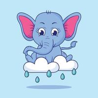 illustration de bébé éléphant, mignon bébé éléphant, vecteur d'illustration d'éléphant