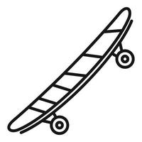 icône de skateboard en bois latéral, style de contour vecteur