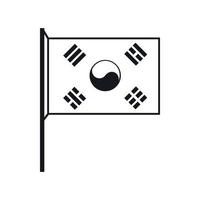 icône du drapeau de la corée du sud, style simple vecteur