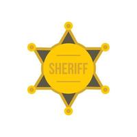 étoile d'or de l'icône du shérif, style plat vecteur