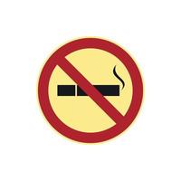 icône de signe non fumeur, style plat vecteur