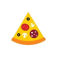 tranche d'icône de pizza dans un style plat vecteur
