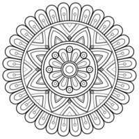 motif de mandala pour l'art sur le mur livre de coloriage motif de dentelle tatouage conception d'impression pour un papier peint peinture chemise et carrelage pochoir conception cartes ornement décoratif texturé. sur fond blanc vecteur