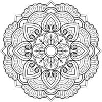 motif de mandala pour l'art sur le mur livre de coloriage motif de dentelle tatouage conception d'impression pour un papier peint peinture chemise et carrelage pochoir conception cartes ornement décoratif texturé. sur fond blanc vecteur