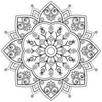 motif de mandala pour l'art sur le mur livre de coloriage motif de dentelle tatouage conception d'impression pour un papier peint peinture chemise et carrelage pochoir conception cartes ornement décoratif texturé. sur fond blanc vecteur