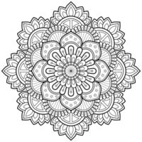 motif de mandala pour l'art sur le mur livre de coloriage motif de dentelle tatouage conception d'impression pour un papier peint peinture chemise et carrelage pochoir conception cartes ornement décoratif texturé. sur fond blanc vecteur