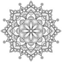 motif de mandala pour l'art sur le mur livre de coloriage motif de dentelle tatouage conception d'impression pour un papier peint peinture chemise et carrelage pochoir conception cartes ornement décoratif texturé. sur fond blanc vecteur