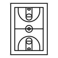 icône de basket-ball sport, style de contour vecteur