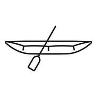 icône de bateau canoë, style de contour vecteur