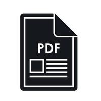 icône de fichier pdf, style simple vecteur