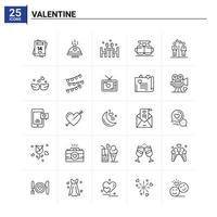 25 valentine icon set vector background