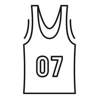 icône de gilet de basket-ball, style de contour vecteur