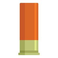 icône de cartouche de fusil de chasse orange, style plat vecteur