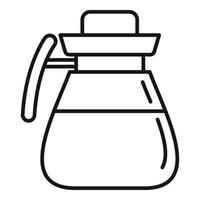 icône de pot de verre de café, style de contour vecteur