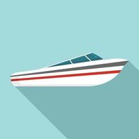 icône de bateau rapide, style plat vecteur
